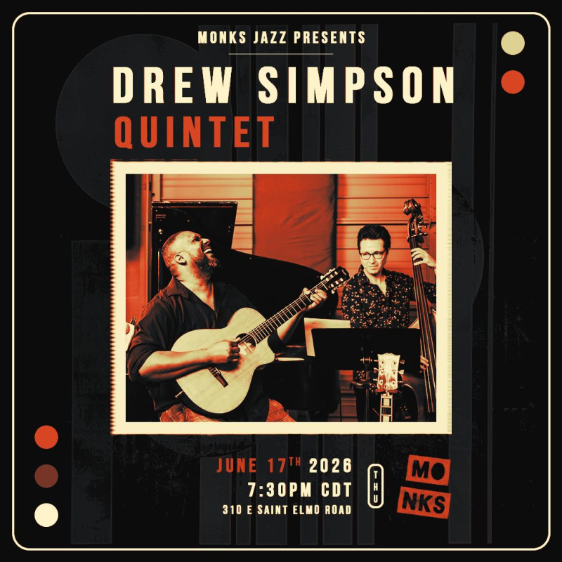 Drew Simpson Quintet in Austin at Monks Jazz Club