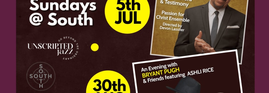 SUN, AUG 30 | UNSCRIPTED GOSPEL - BRYANT PUGH & ASHLI RICE | 6:00pm and 8:30pm Show