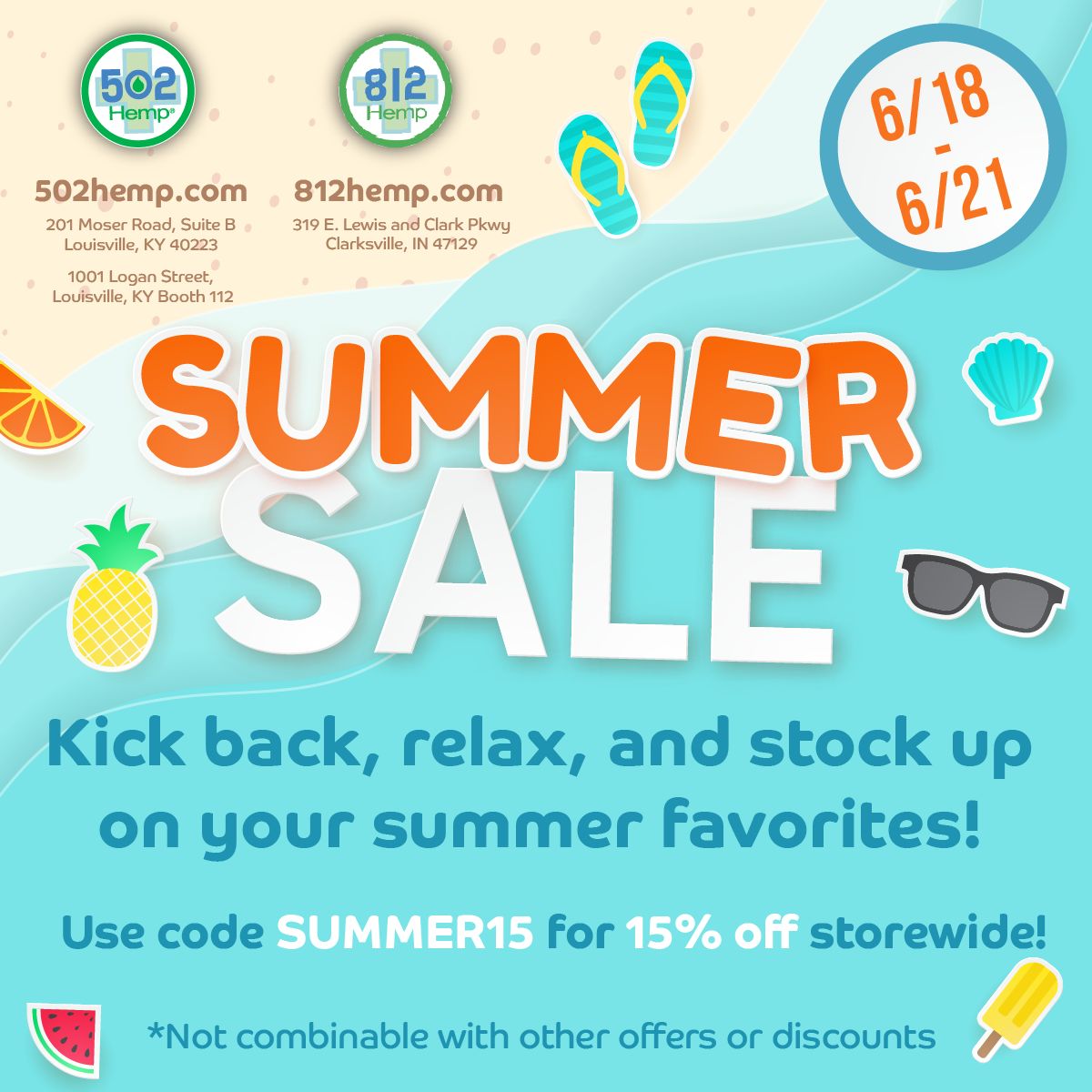 Summer　SALE　⑩ Summer Sale at 502 Hemp in Louisville at 502 Hemp