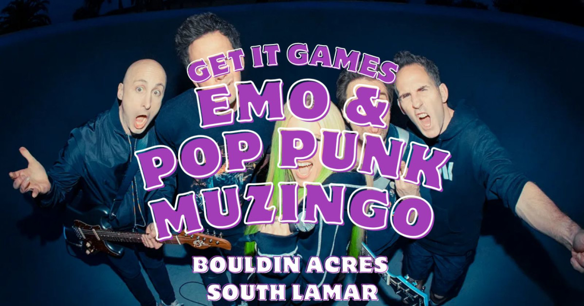Emo + Pop Punk Muzingo (Music + Bingo) in Austin at Bouldin Acres