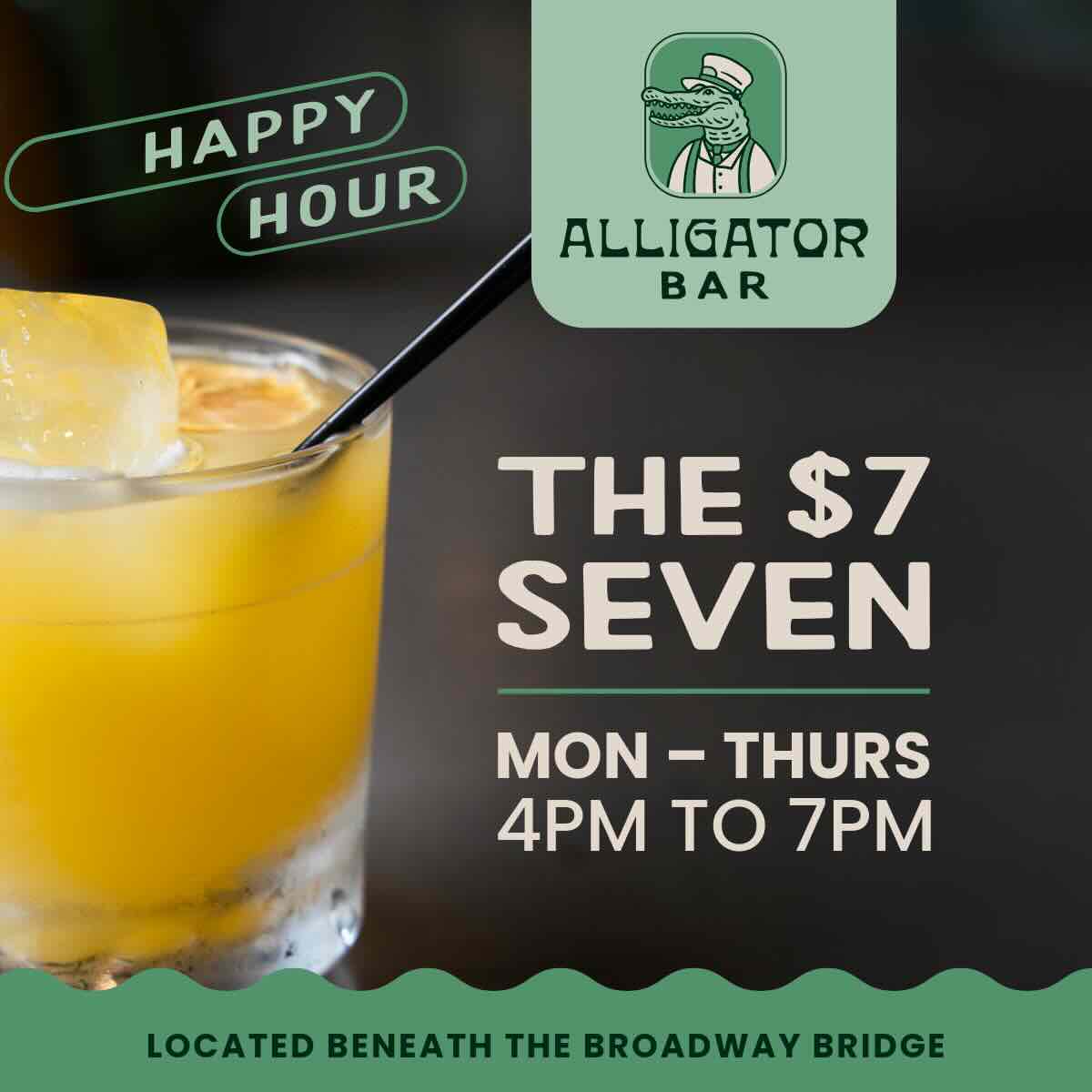The $7 Seven Happy Hour at Alligator Bar in Nashville at The Union