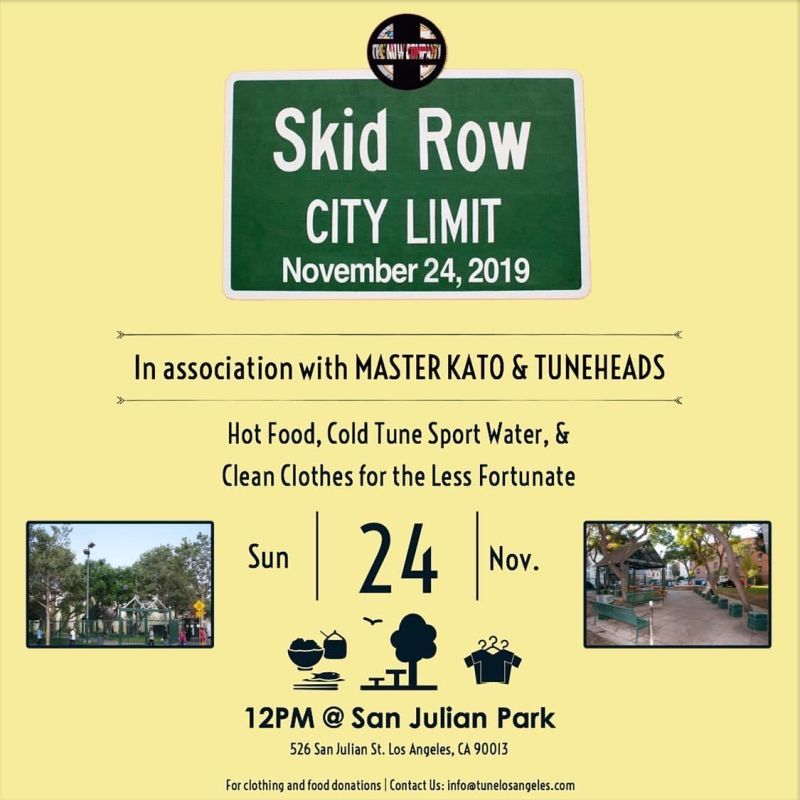 Skid Row City Limit in Los Angeles at San Julian Park