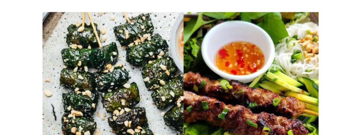 Vietnamese Street BBQ : Grilled Pork Skewers & Betel Leave Beef (GF)