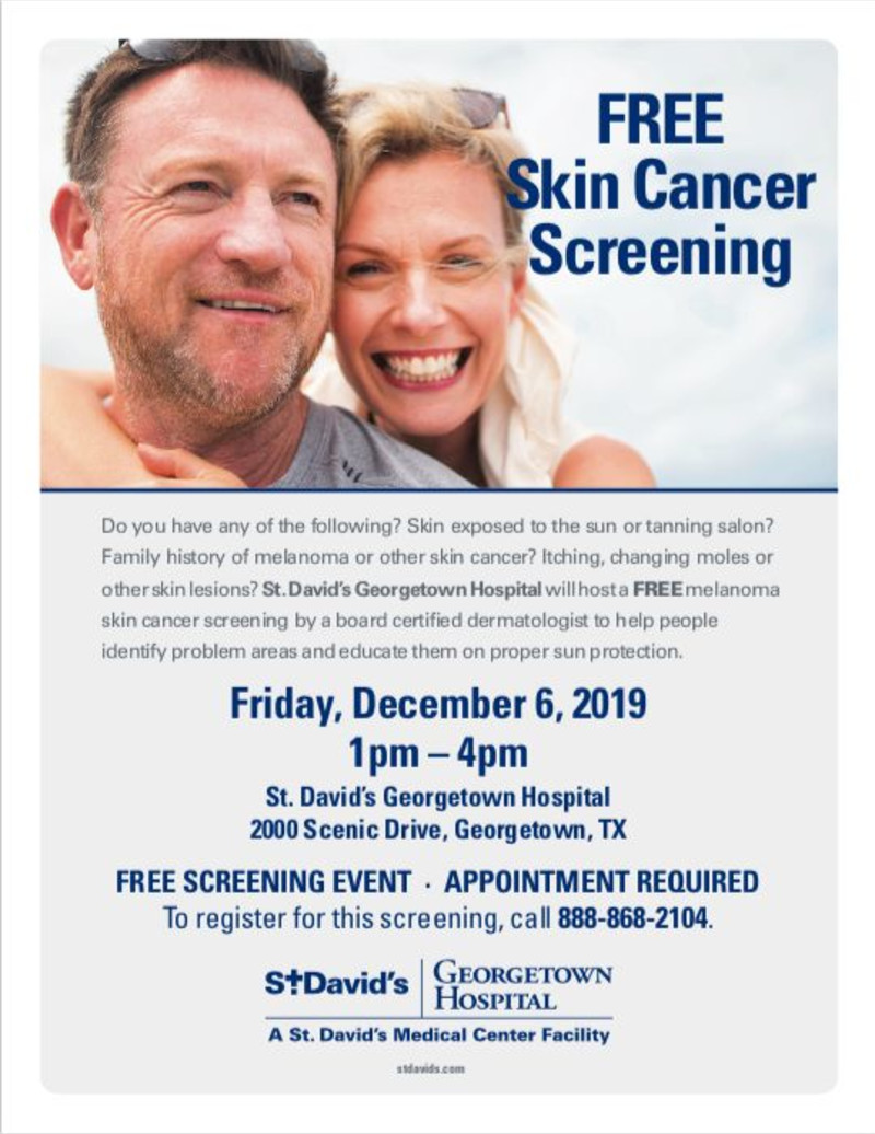 Free Skin Cancer Screening in at St. David�s Free Skin Cancer Screening in at St. David�s