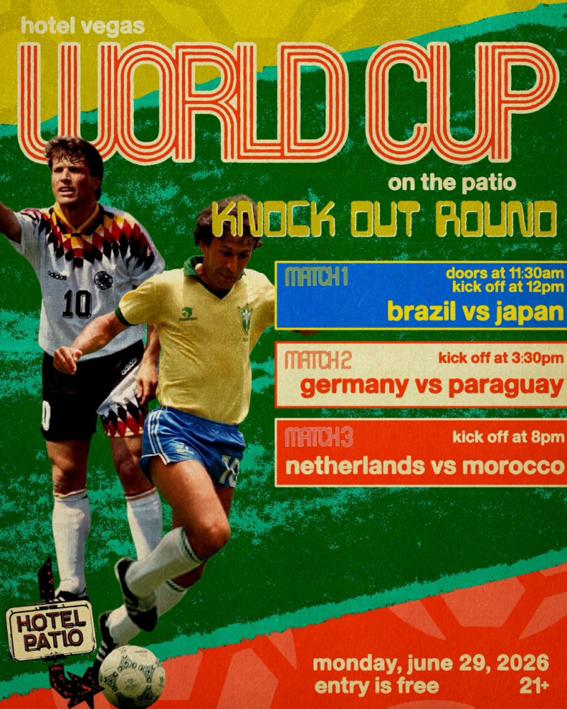 World Cup Day 19 - Brazil vs Japan & more in Austin at Hotel Vegas &