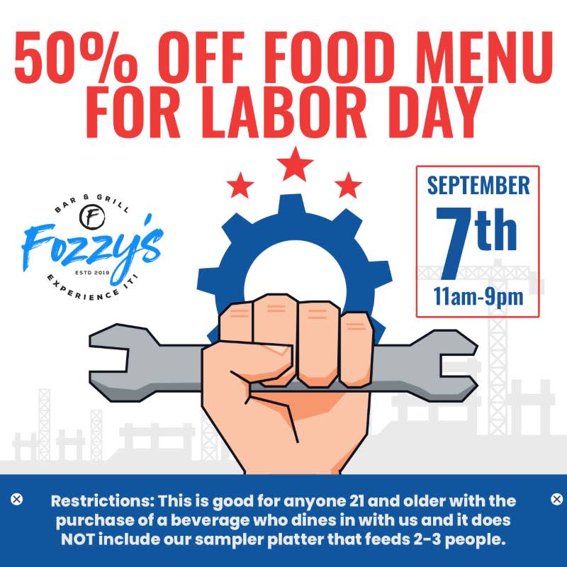 Labor Day – 50% Off Food