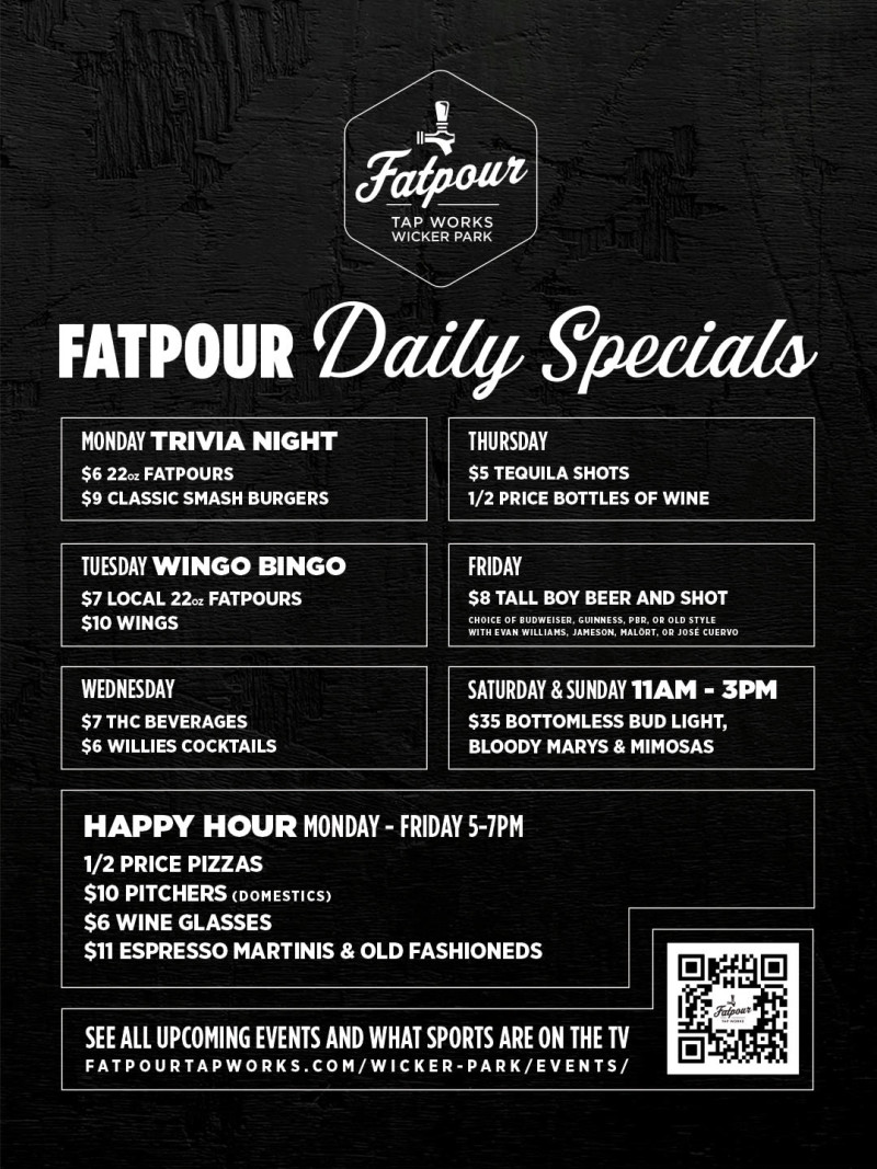 Specials: $7 THC Cocktails and $6 Willies Cocktails