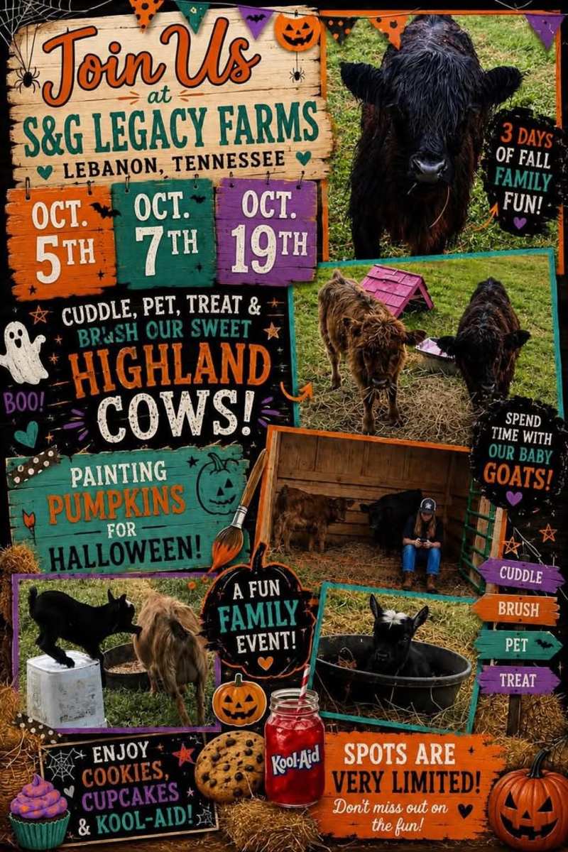 Pumpkin Painting and Cow Cuddles - Click for showtimes