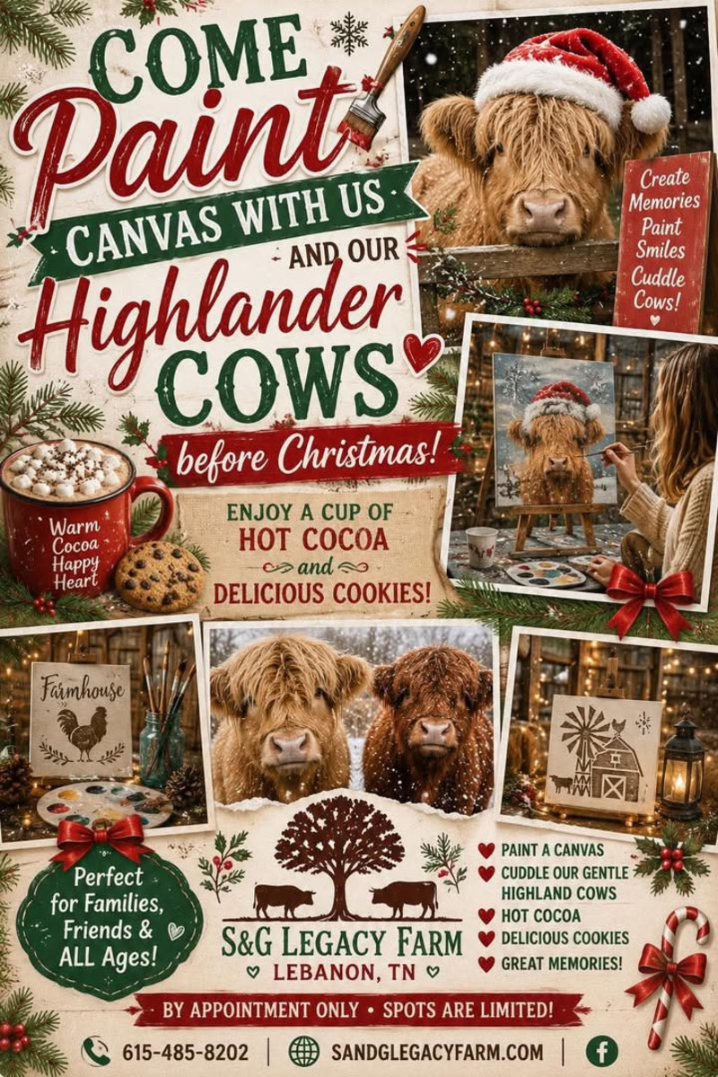 Painting Farm Themed Canvas with Cows - Click for showtimes