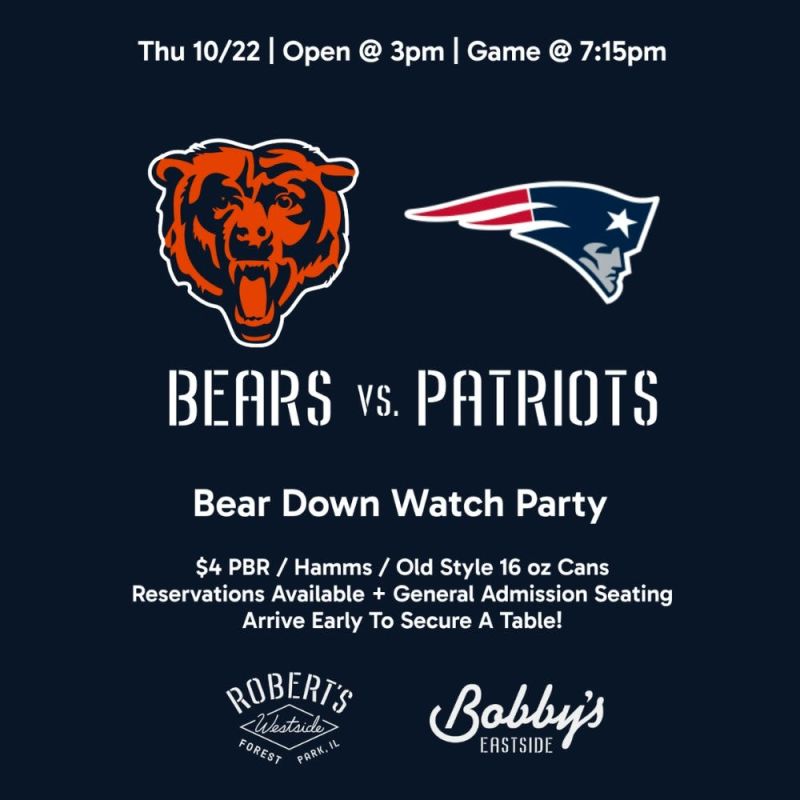 Chicago Bears vs. Patriots | Bear Down Watch Party
