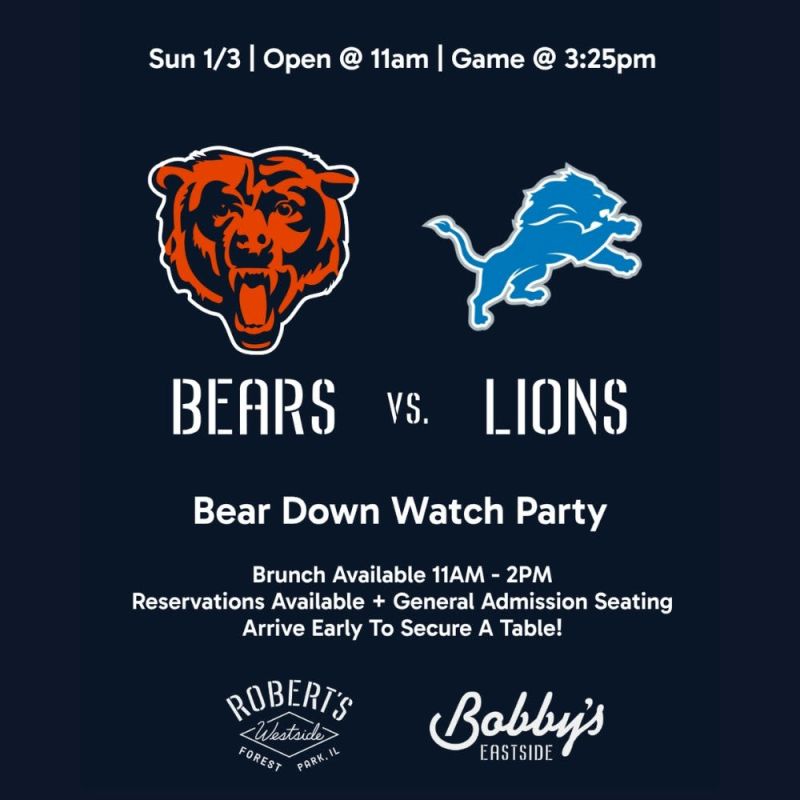 Chicago Bears vs. Lions | Bear Down Watch Party