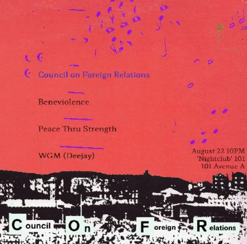 Council on Foreign Relations, Beneviolence, Peace Thru Strength, WGM (Deejay)