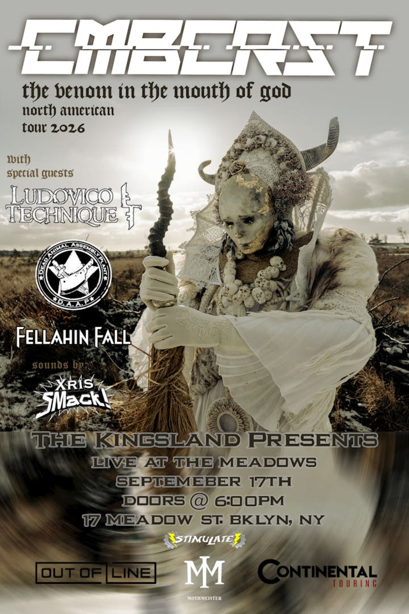 The Venom in the Mouth of God Tour COMBICHRIST w/ Support from Ludovico Technique, Dead Animal Assembly Plant (D.A.A.P.), Fellah