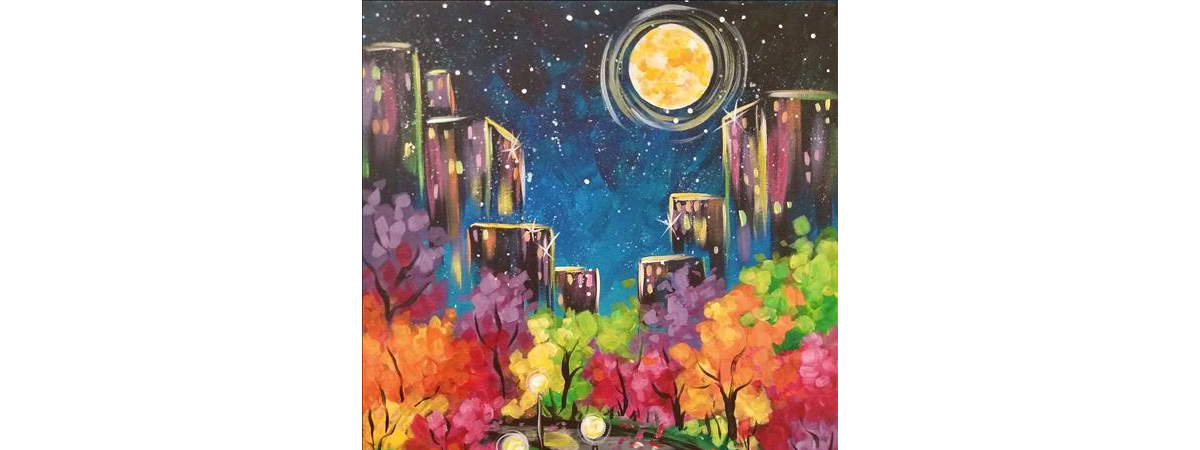 Fall Evening With City Views - Date Night - Paint and Sip in Houston | Classpop!™