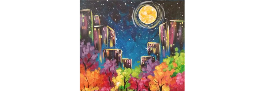 Fall Evening With City Views - Date Night - Paint and Sip in Houston | Classpop!™