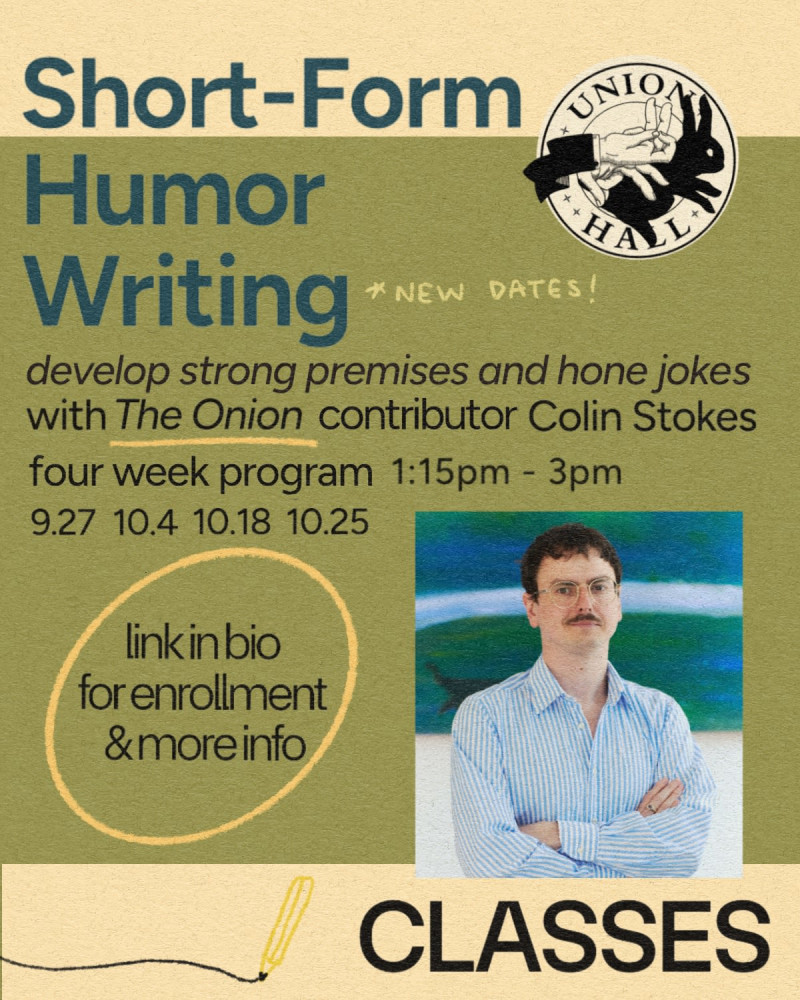 Short-Form Humor Writing with Colin Stokes (Rescheduled)