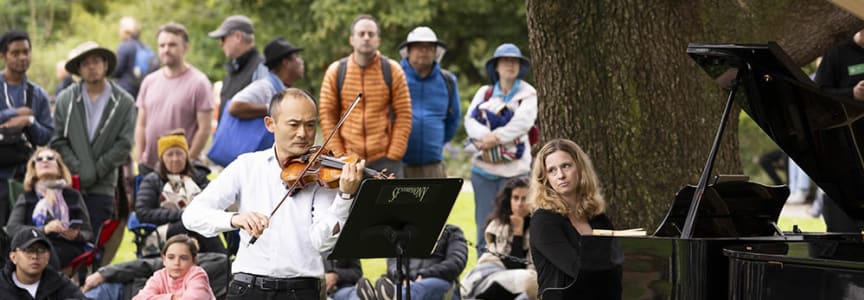 Flower Piano at Gardens of Golden Gate Park w/ Musicians of the SF Symphony