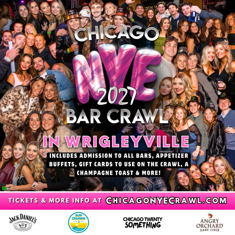 Chicago NYE 2027 Bar Crawl - Wrigleyville's New Year's Eve Party | 10+ Bars