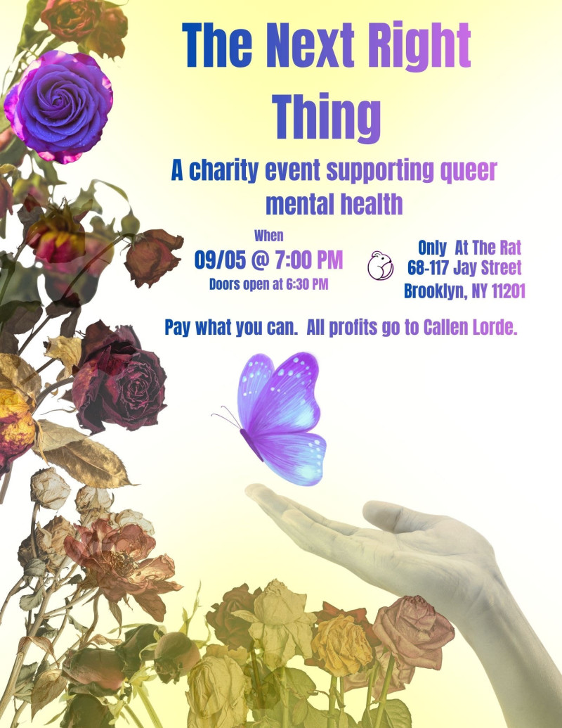 The Next Right Thing: A charity event supporting queer mental health