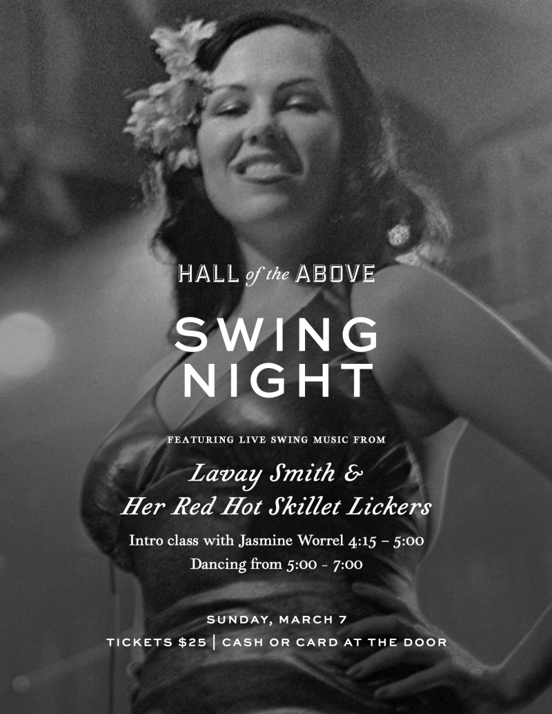 Sunday Swing Dancing with “Lavay Smith & Her Red Hot Skillet Lickers”