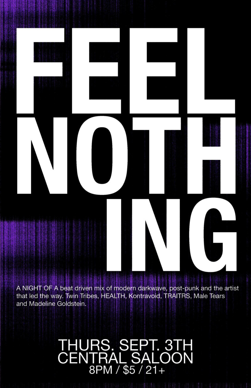 FEEL NOTHING. || A Night of Beat-Driven Post Punk & Darkwave