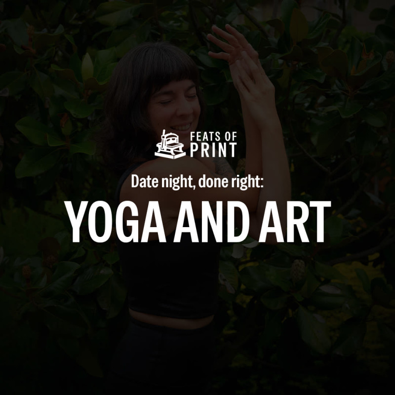 Creative Yoga Flow & Linocut Workshop at Feats of Clay Pottery