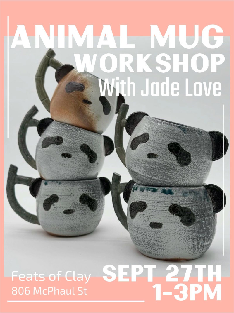 Animal Mug Workshop at Feats of Clay Pottery