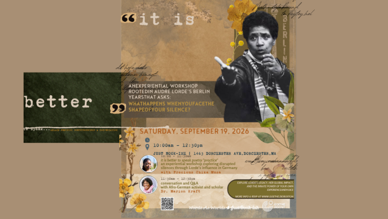 “it is better to speak...” – An experiential workshop and conversation rooted in Audre Lorde’s Berlin years