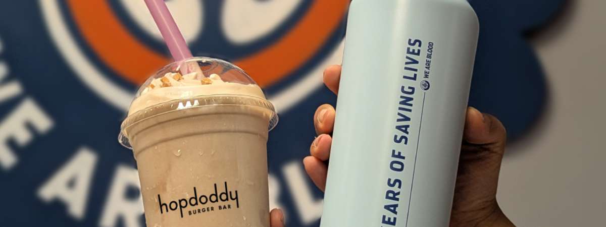 Free Hopdoddy Shake & Exclusive 75th Anniversary Tumbler with We Are Blood!