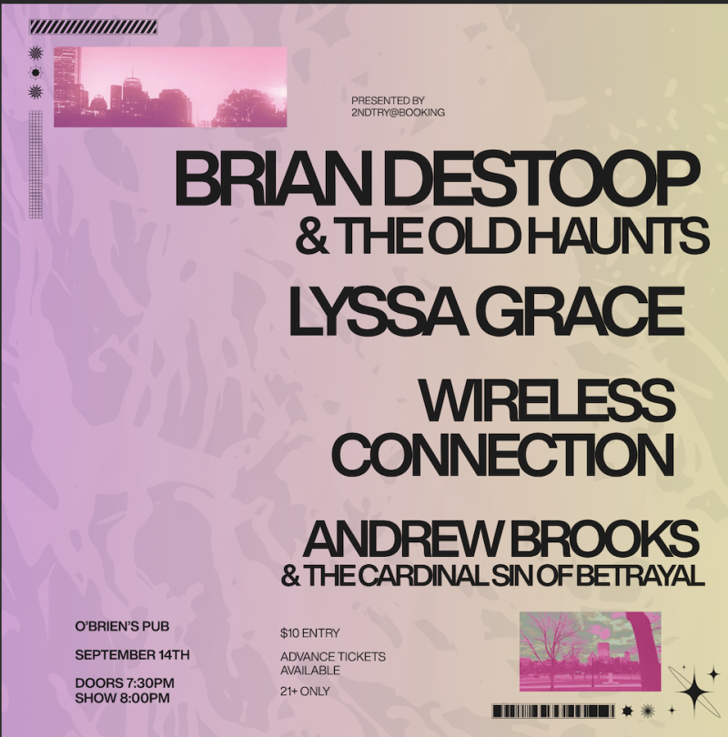 Brian DeStoop & the Old Haunts. / Lyssa Grace / Wireless Connection / Andrew Brooks & the Cardinal Sin