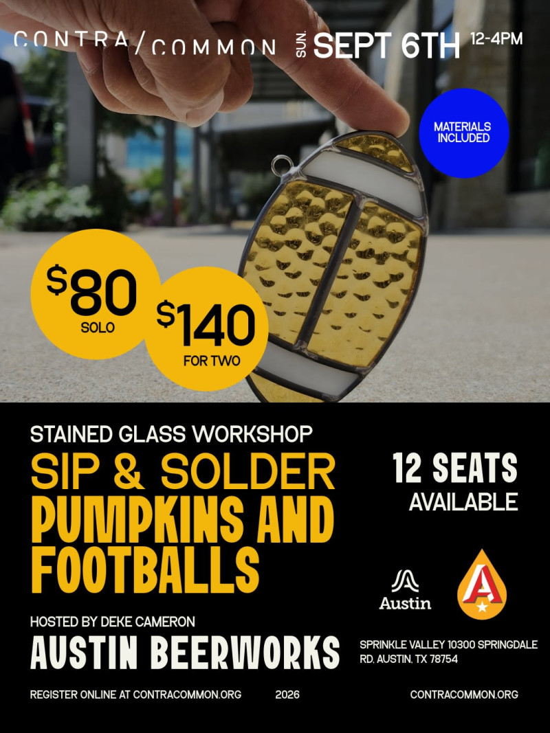 Sip + Solder Pumpkins and Footballs: Stained Glass Workshop at Austin Beerworks