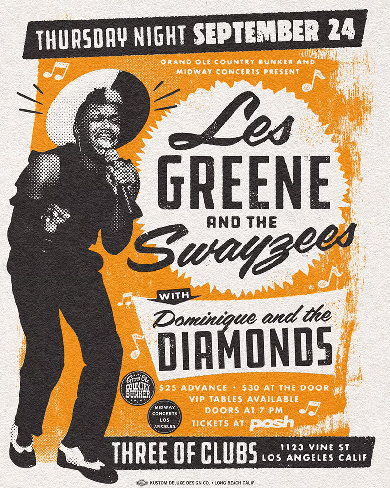 LES GREENE and the SWAYZEES with Dominique and the Diamonds presented by Grand Ole Country Bunker and Midway Concerts