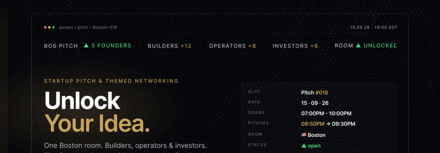 Startup Pitch & Themed Networking Boston | Unlock Your Idea