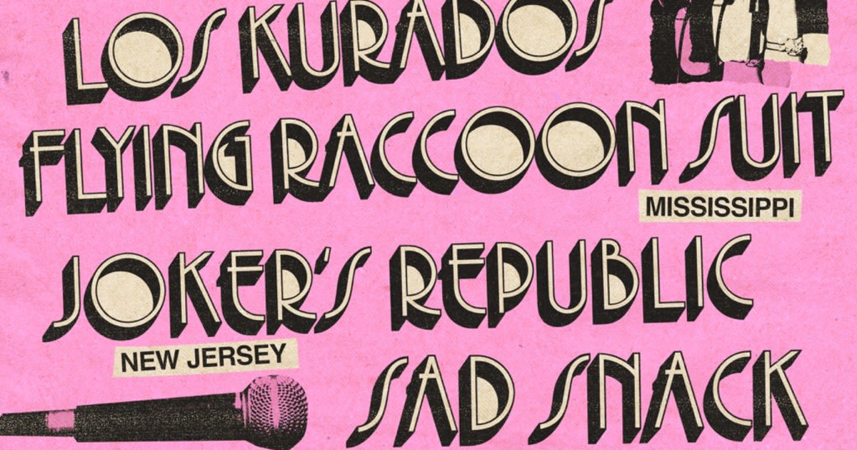 Los Kurados, Flying Raccoon Suit, Joker's Republic, Sad Snack at Hotel Vegas Austin concert poster