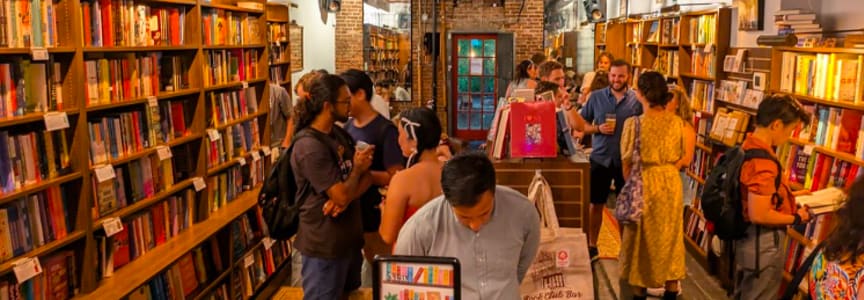 Bookshop meet-cute New York - BODA singles social