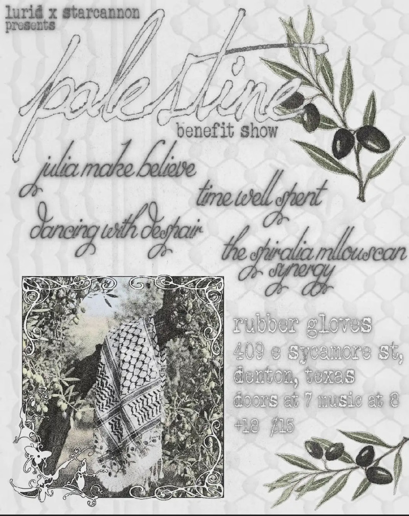 Palestine Benefit Show: Julia Make Believe | Time Well Spent | Dancing With Despair | The Spiralian Molluscan Synergy [RUBBER RO