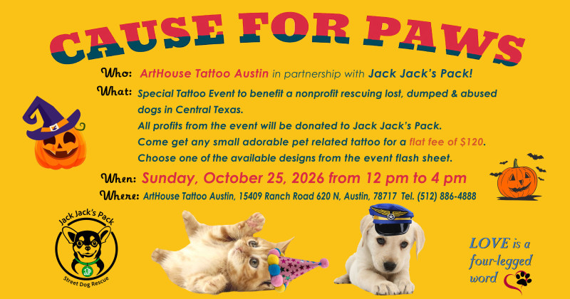 Cause for Paws Tattoopalooza HALLOWEEN EDITION 2026