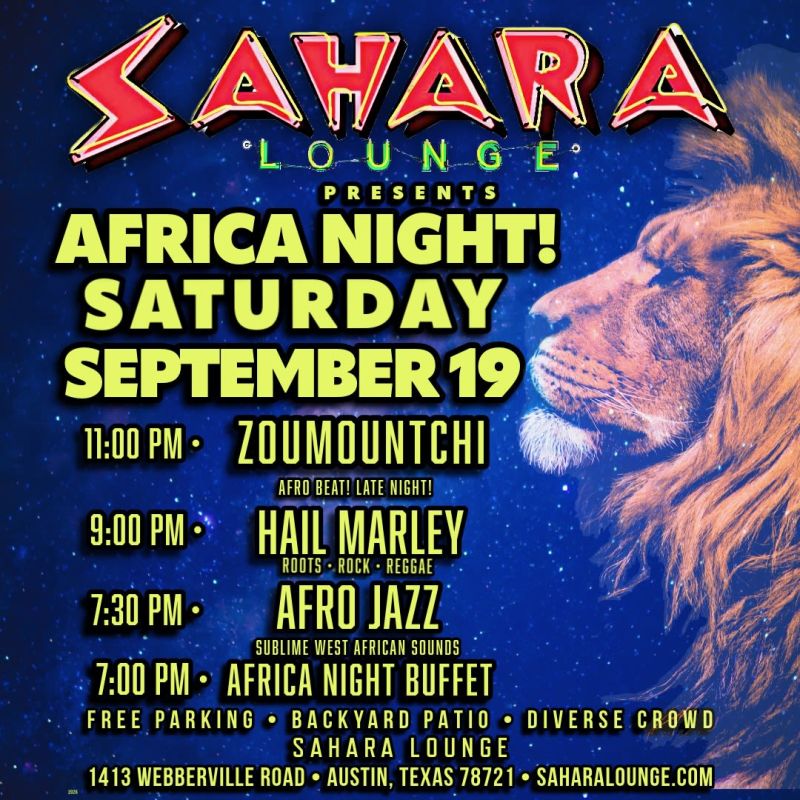 Africa Night with Hail Marley, Zoumountchi and Afro Jazz in
