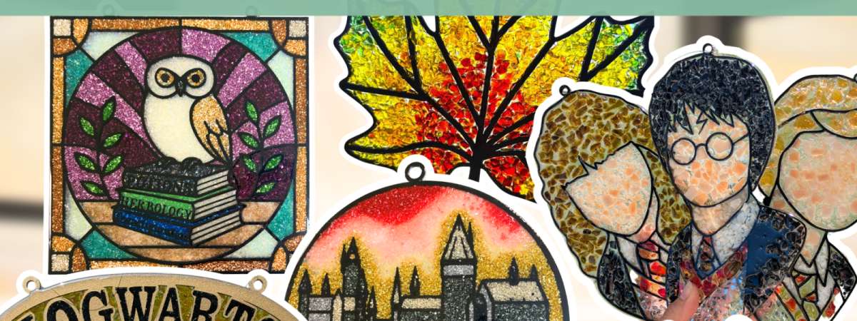 Fall/Spooky Resin & Crushed Glass Suncatchers
