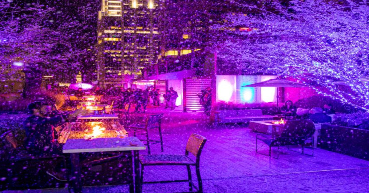 Snow Much Fun On Congress in Austin at Edge Rooftop Pool & Bar