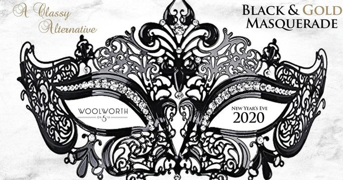 Black & Gold Masquerade Nye Party in Nashville at Woolworth on 5th