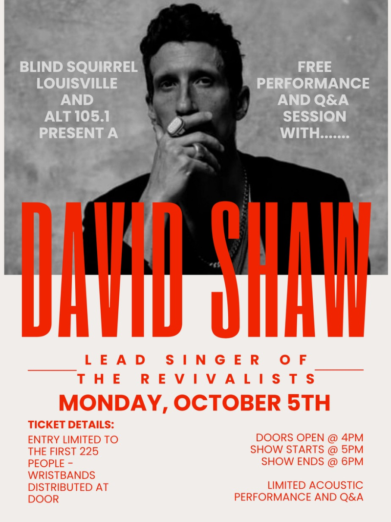 David Shaw, Lead Singer of The Revivalists in Louisville at Blind
