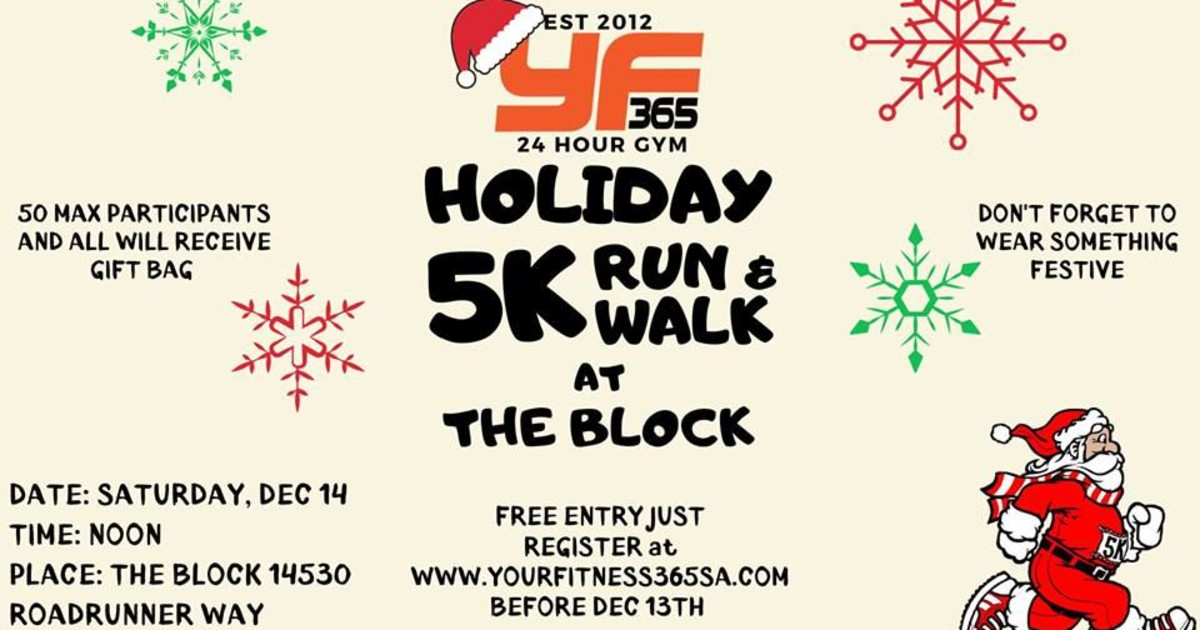 Holiday 5k Run & Walk at The Block in San Antonio at The Block SA