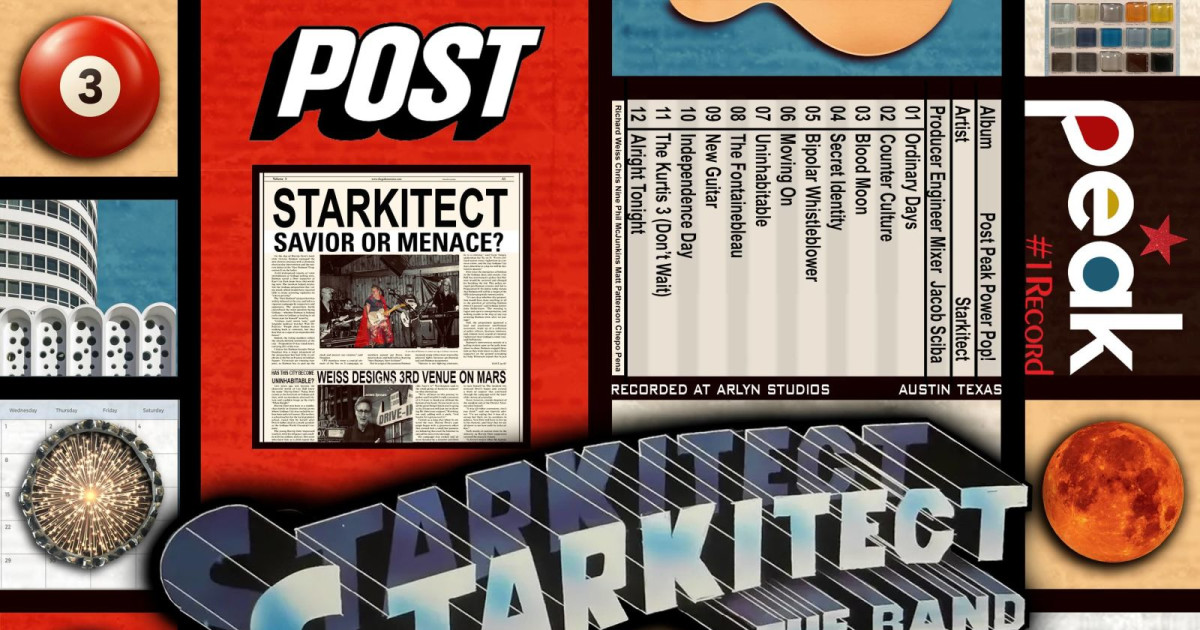 Starkitect’s “Post Peak Power Pop!” Album Release Show + Musical Premiere Austin concert poster