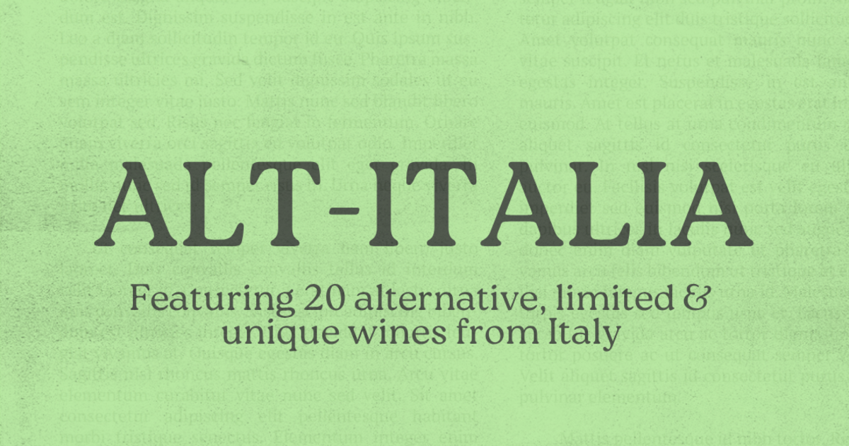 Alt-Italia: Tasting 20+ wines from Italy