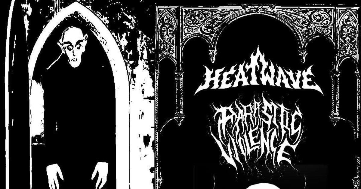 Heatwave, Parasitic Violence, Lot Wizard. Skin n Bones Austin concert poster