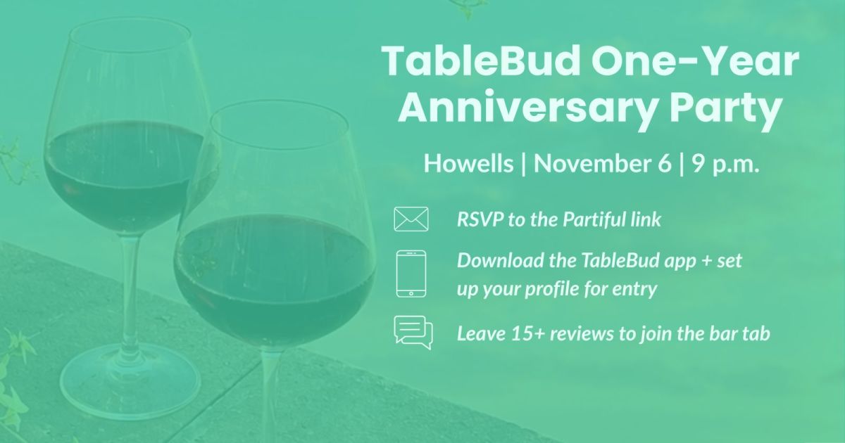 TableBud's One-Year Anniversary Party