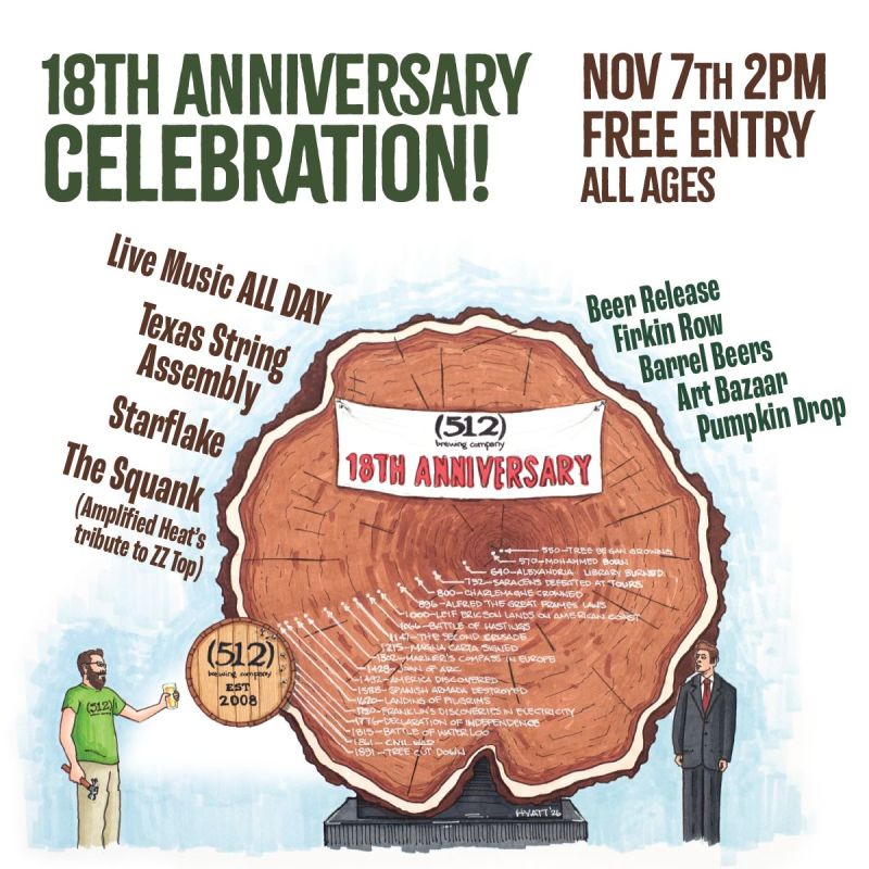 (512) Brewing: 18th Anniversary Celebration (FREE) in Austin at