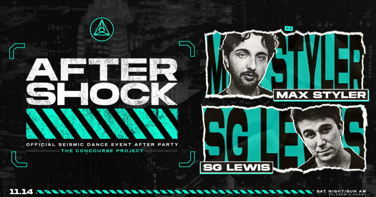 Poster for Aftershock Sat: Max Styler + SG Lewis in Austin