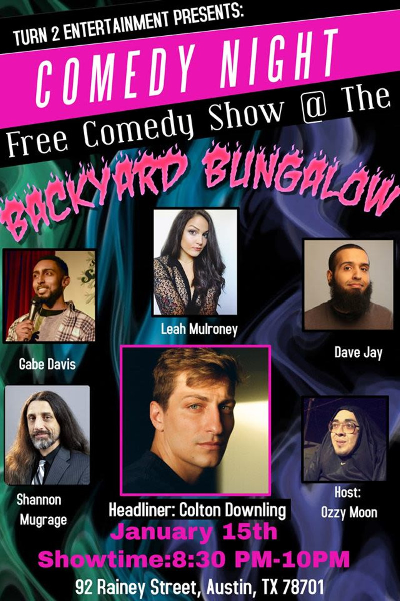Free Comedy At The Backyard Bungalow In Austin At Bungalow
